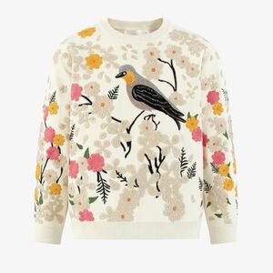 Yitai Mille Fleurs Embroidery Sweater Large NWT